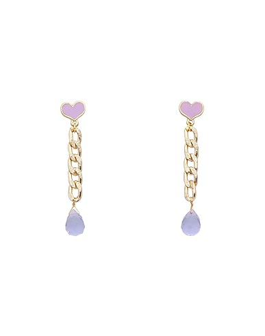 TAOLEI Earrings Lilac Crystal, 750/1000 gold plated
