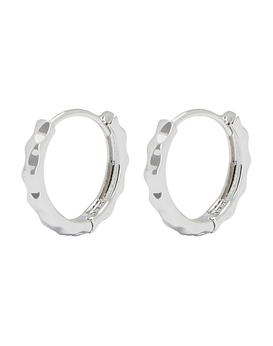8 by YOOX Earrings CARVED SMALL HOOPS Silver 100% Metal alloy