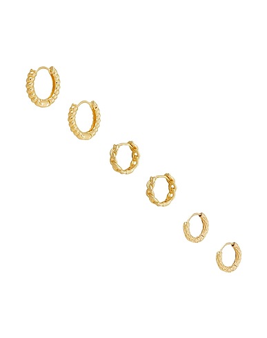 8 by YOOX Earrings GOLDEN MINI HOOPS SET
 Gold 100% Metal alloy