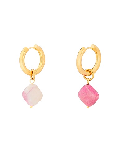 8 by YOOX Boucles d'oreilles GOLDEN HOOPS WITH SQUARE PENDANT
50% Acier Inoxydable, 50% Pierre dure