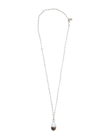 CHLOÉ Necklace Silver Brass, Freshwater Pearl, Tiger's eye