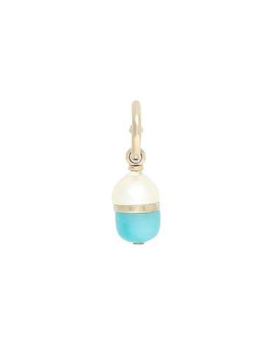 CHLOÉ Ear cuff or single earring Turquoise 100% Brass, Amazonite, Pearls