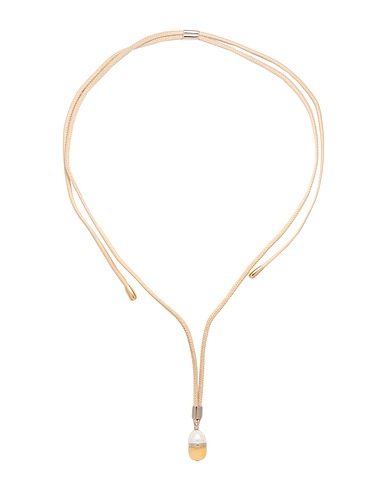CHLOÉ Necklace Beige 100% Lambskin, Pearls, Aragonite