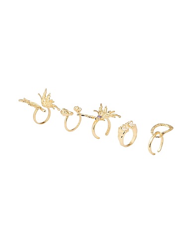 8 by YOOX Ring BUTTERFLIES AND MULTISHAPES METALLIC RINGS SET
 Gold 60% Metal alloy, 40% Glass