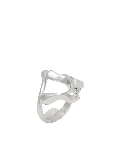8 by YOOX Ring FUTURISTIC SHAPE METALLIC RING
 Silver 100% Metal alloy
