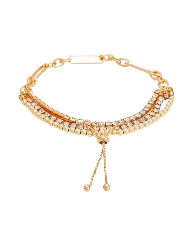 8 by YOOX Bracelet MULTILAYER CHAIN SPHERES AND RHINESTONES ADJUSTABLE BRACELET
 Gold 40% Iron, 40% Copper, 20% Glass