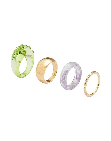 8 by YOOX Ring METALLIC AND SEMI TRANSPARENT RINGS SET
 Gold 50% Metalllegierung, 50% Plastik