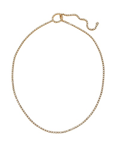 8 by YOOX Necklace RHINESTONES SINGLE LINE NECKLACE
 Gold 50% Copper, 50% Glass