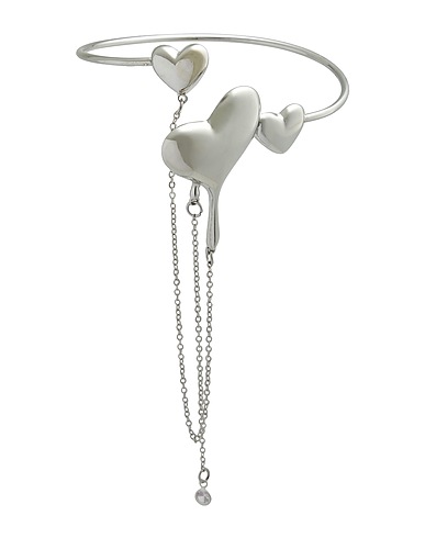 8 by YOOX Браслет RIGID MULTIPLE HEARTS AND CHAINS ARM BRACELET
 Серебристый 55% Железо, 40% Сплав металлов, 5% Стекло