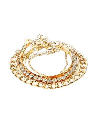 8 by YOOX 브레이슬릿 CHAINS RHINESTONES AND RIGID BRACELETS SET
 골드 80% 철, 20% 유리