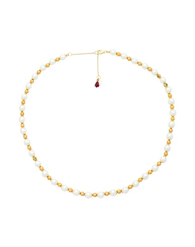 SHASHI Halskette Gold Silbergold, Silber, Süsswasserperle