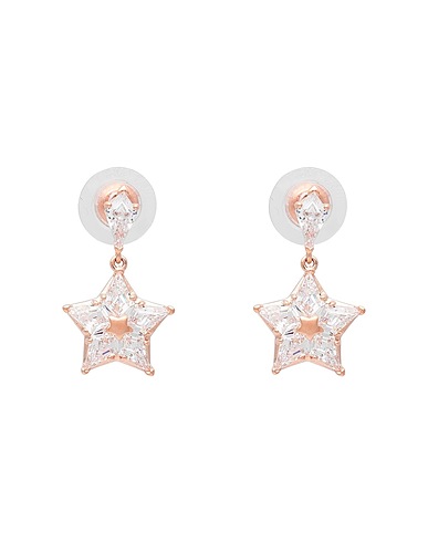 SWAROVSKI Ohrringe Stella drop earrings, Kite cut, Star, White, Rose gold-tone plated
 Roségold Metall, Swarovski® Kristall
