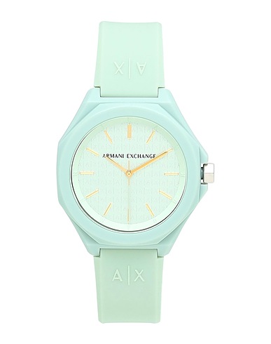 ARMANI EXCHANGE Wrist watch Light green 100% Silicone, Nylon