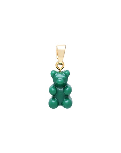 CRYSTAL HAZE Pendant Emerald green Brass, 750/1000 gold plated, Resin