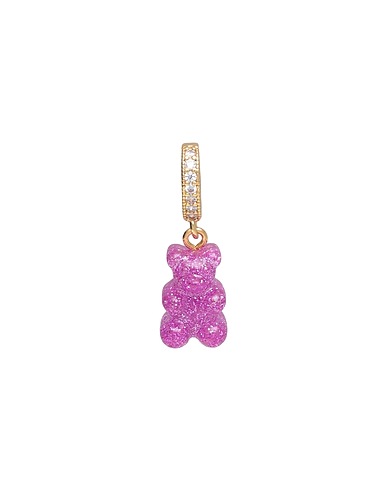 CRYSTAL HAZE Ciondolo Magenta Resina, Ottone, Placcato oro 750/1000