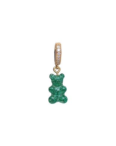CRYSTAL HAZE Pendant Emerald green Resin, Brass, 750/1000 gold plated