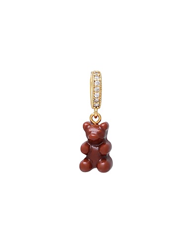 CRYSTAL HAZE Pendant Brown Brass, 750/1000 gold plated, Resin