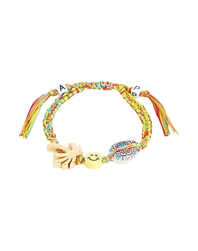 PALM ANGELS Bracelet Lime green 60% Brass, 14% Plastic, 13% Other Fibres, 12% Cotton, 1% Rubber