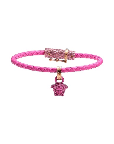 VERSACE Bracelet Magenta Soft Leather, Metal