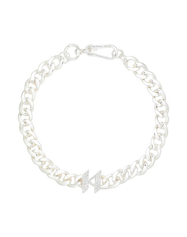 KARL LAGERFELD Necklace K/MONOGRAM CHAIN PAVE NECKLACE Silver 50% Zinc alloy, 40% Brass, 10% Glass