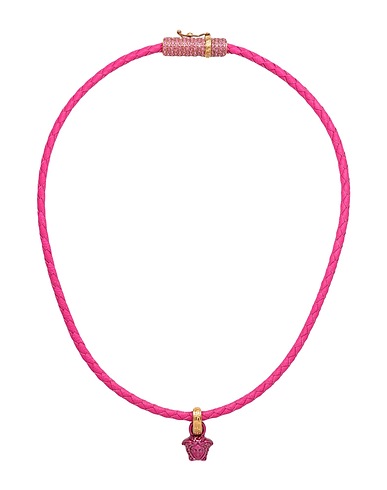 VERSACE Necklace Fuchsia Soft Leather, Metal