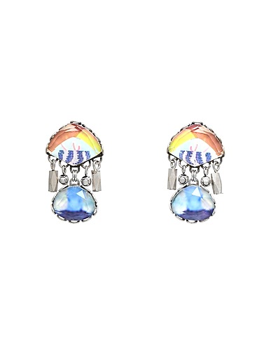 AYALA BAR Earrings ice princess earrings
 Sky blue Brass, Crystal, Glass, Resin, Textile fibers