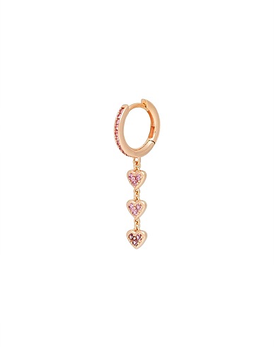 KURSHUNI Ear cuff or single earring twin heartsingle earring
925/1000 Silver, Cubic zirconia