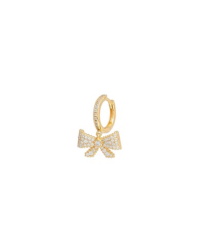 KURSHUNI Ear cuff or single earring bowsingle earring
 Gold 925/1000 Silver, Cubic zirconia