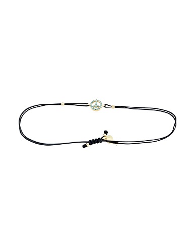 KURSHUNI Bracelet peace string bracelet
 Black 925/1000 Silver, Cubic zirconia