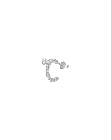 KURSHUNI Ear cuff or single earring butterflysingle earring
 Silver 925/1000 Silver, Cubic zirconia