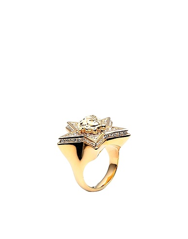 VERSACE Ring Rose gold Metal, Glass