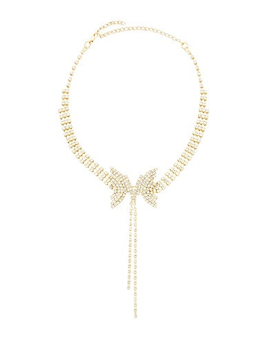 8 by YOOX Necklace RHINESTONES BUTTERFLY CHOCKER Gold 50% Copper, 50% Glass