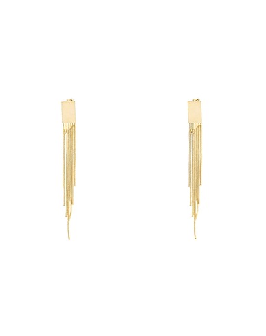 8 by YOOX Earrings GOLDEN EARRINGS WITH FRINGES Gold 100% Stainless Steel