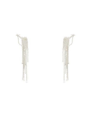8 by YOOX Earrings RHINESTONES EAR JEWELS Silver 50% Copper, 50% Glass