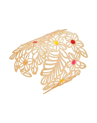 8 by YOOX Bracelet RIGID FLOREAL BRACELET Gold 90% Iron, 10% Plastic