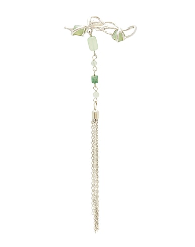 8 by YOOX Earcuff e orecchino singolo FUTURISTIC LONG METALLIC & BEADS EARCUFF ARGENTO 70% Rame, 30% Resina