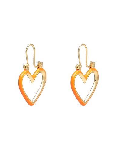 LUV AJ Orecchini Arancione Ottone, Placcato oro 585/1000