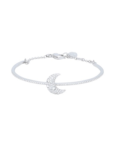 SWAROVSKI Bracelet Luna bangle, Moon, White, Rhodium plated Silver Rhodium-plated, Swarovski® Crystal