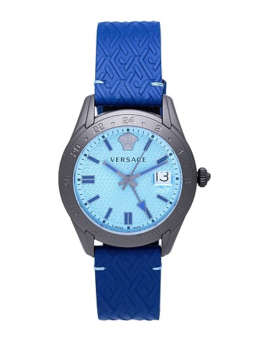 VERSACE Wrist watch GRECA TIME GMT(WC-7C)
 Blue Stainless Steel, Leather