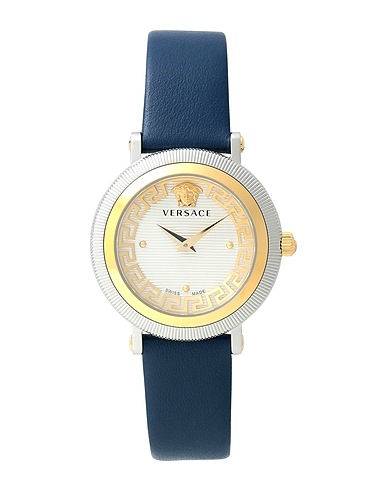 VERSACE Наручные часы COIN EDGE (WC-7F)
 Синий Кожа, Сталь инокс