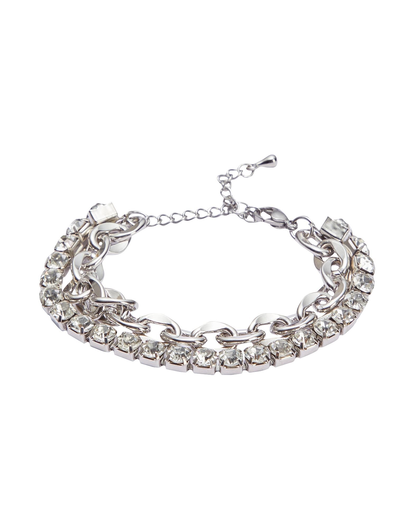 人気【8 by YOOX】 RHINESTONES FRINGES BRACELET ブレスレット 8 By YOOX RHINESTONES FRINGES BRACELET | Silver Women's