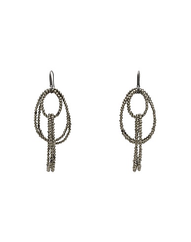 BRUNELLO CUCINELLI Earrings Grey Pyrite, 925/1000 Silver