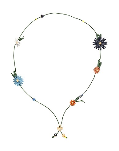 TORY BURCH Necklace Green Leather