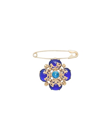 MAISON MARGIELA Brooch Blue 100% Brass, Glass