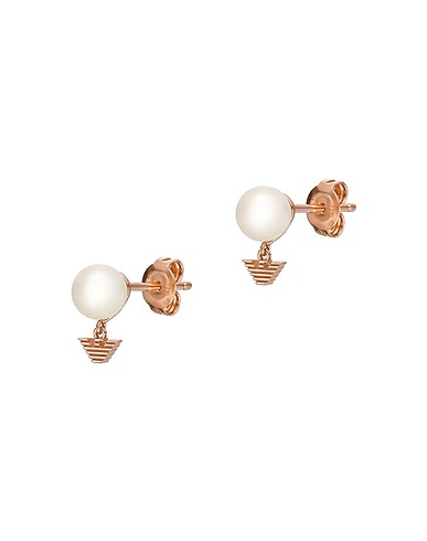 EMPORIO ARMANI Earrings Rose gold 925/1000 Silver, Freshwater Pearl