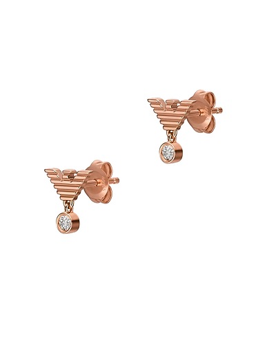 EMPORIO ARMANI Earrings Rose gold 925/1000 Silver, Crystal