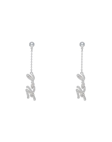 KARL LAGERFELD Earrings Silver 90% Brass, 10% Glass