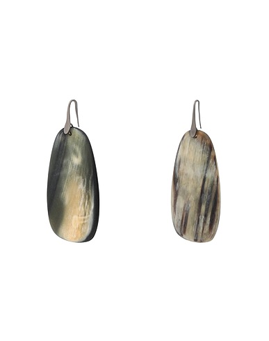 BRUNELLO CUCINELLI Orecchini Verde salvia Argento 925/1000, Corno