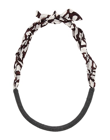 BRUNELLO CUCINELLI Necklace Charcoal 67% Cotton, 33% Silk, Bronze