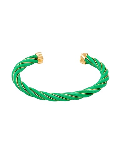 BOTTEGA VENETA Armband Grün 925/1000 Silber, Leder